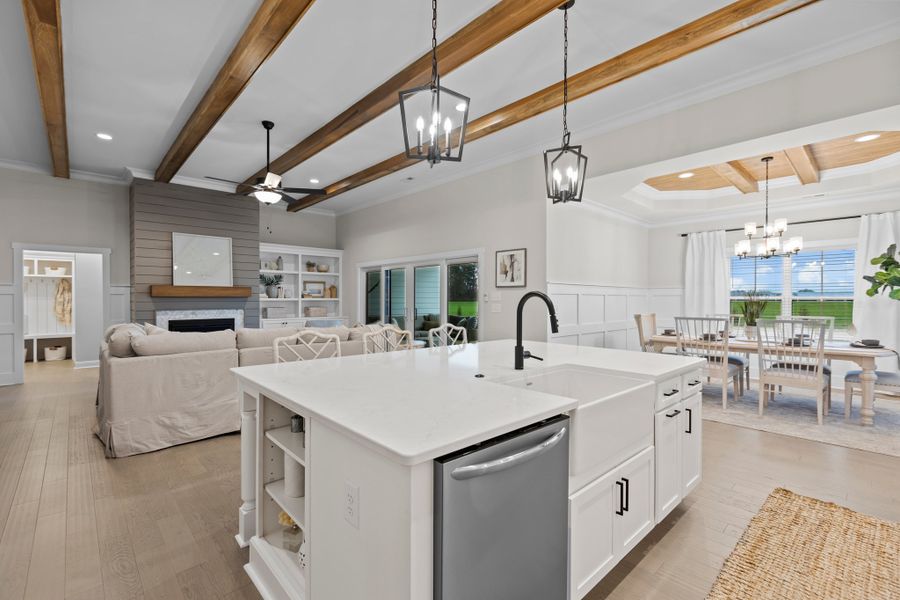 Furnished interior in a model home at Eli's Ridge in Winterville (Image 6).