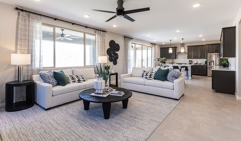 Furnished interior in a model home at Desert Bloom at Monarch in Marana (Image 6).
