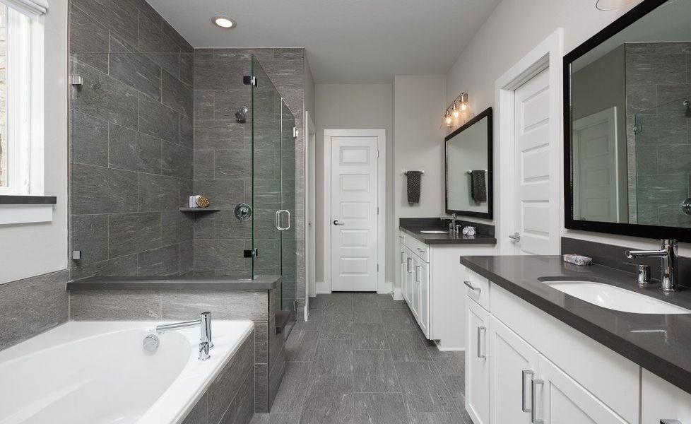 Furnished interior in a model home at Provence 50s in Austin (Image 18).