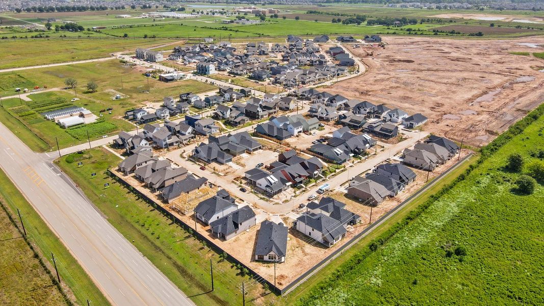 Aerial view of the Indigo community in Richmond, TX, showing layout and nearby surroundings (Image 8).