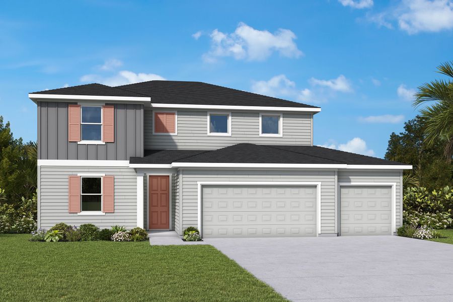 Front exterior of a home in the The Preserve at Laurelton – The Canopy Collection community, located in Green Cove Springs, FL (Image 4). Front exterior of a home in the The Preserve at Laurelton – The Canopy Collection community, located in Green Cove Springs, FL (Image 4).