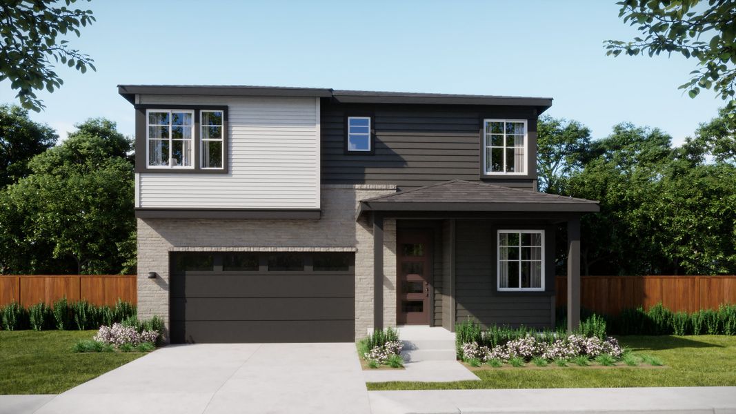 Front exterior of a home in the Trumark Homes at Tanterra community, located in Parker, CO (Image 18).
