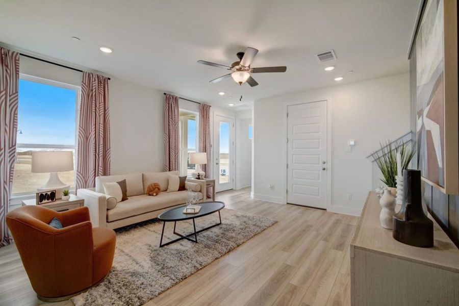 Furnished interior in a model home at Avery Centre in Round Rock (Image 39).