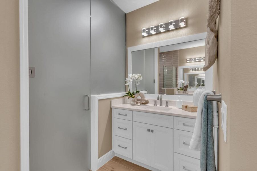 Furnished interior in a model home at Reflection Villas at Watercolor Place in Bradenton (Image 126).