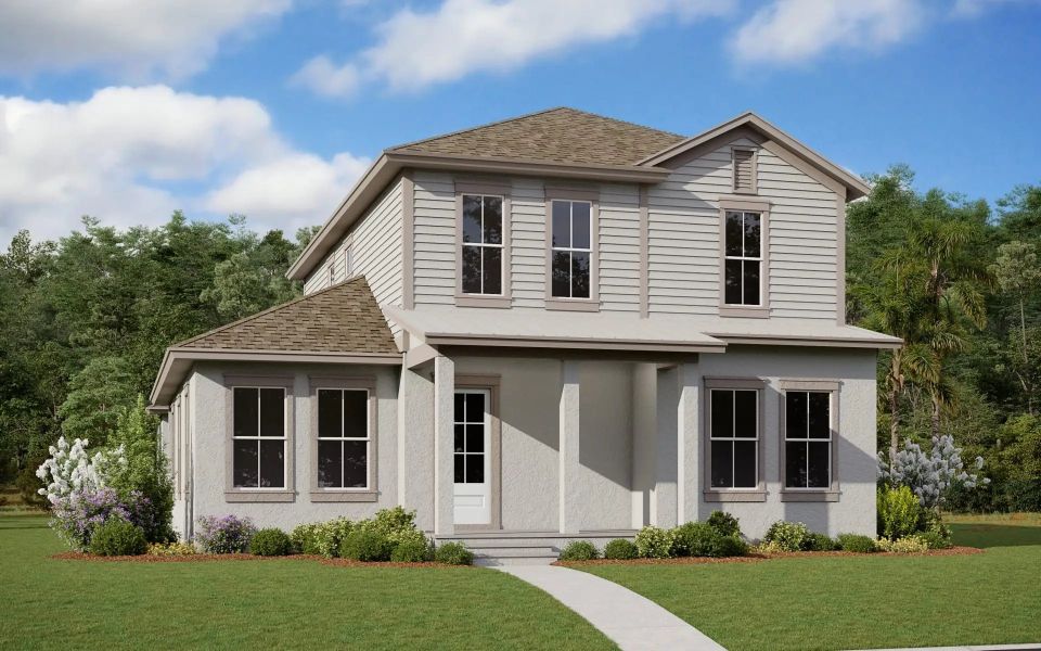 Front exterior of a home in the Laureate Park 50' community, located in Orlando, FL (Image 11).