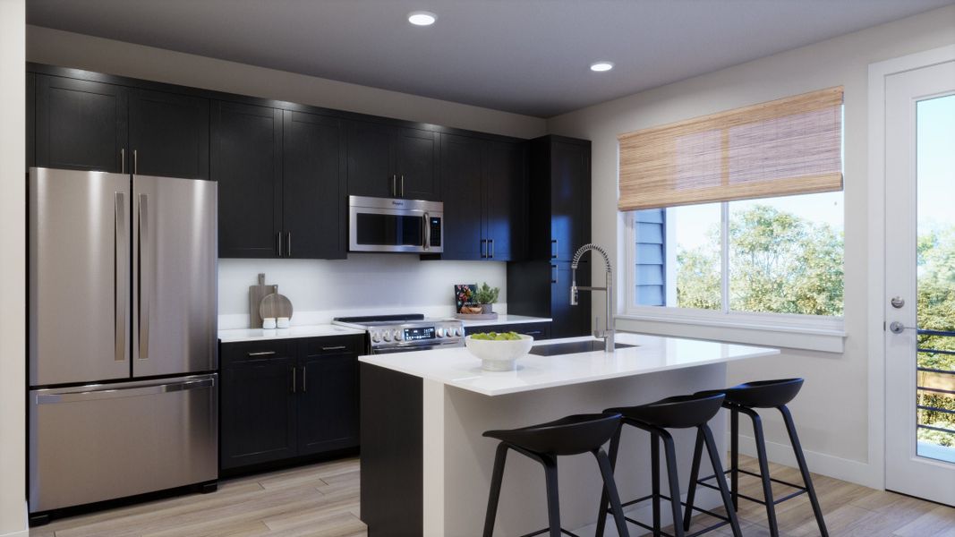 Furnished interior in a model home at Berkeley Villas in Denver (Image 18).