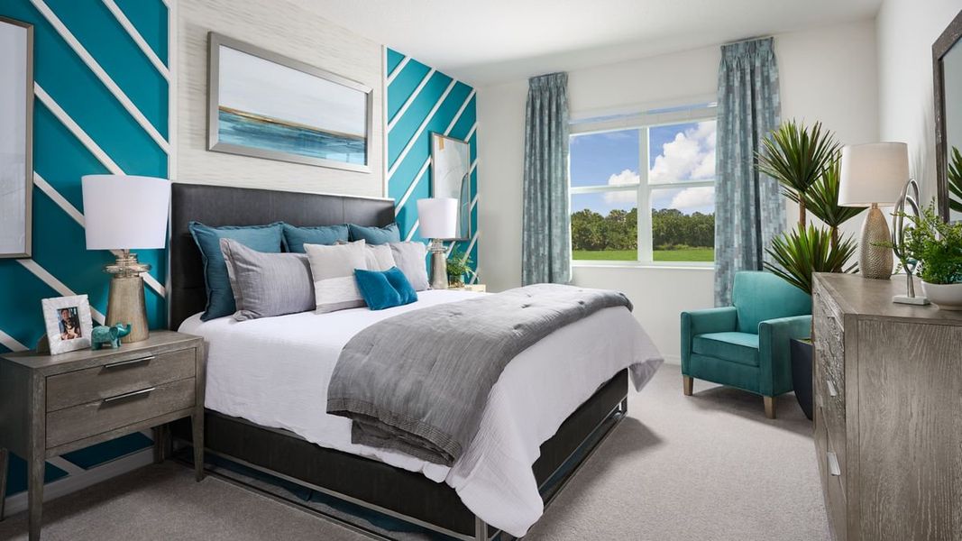 Furnished interior in a model home at Cypress Park Estates in Haines City (Image 8).