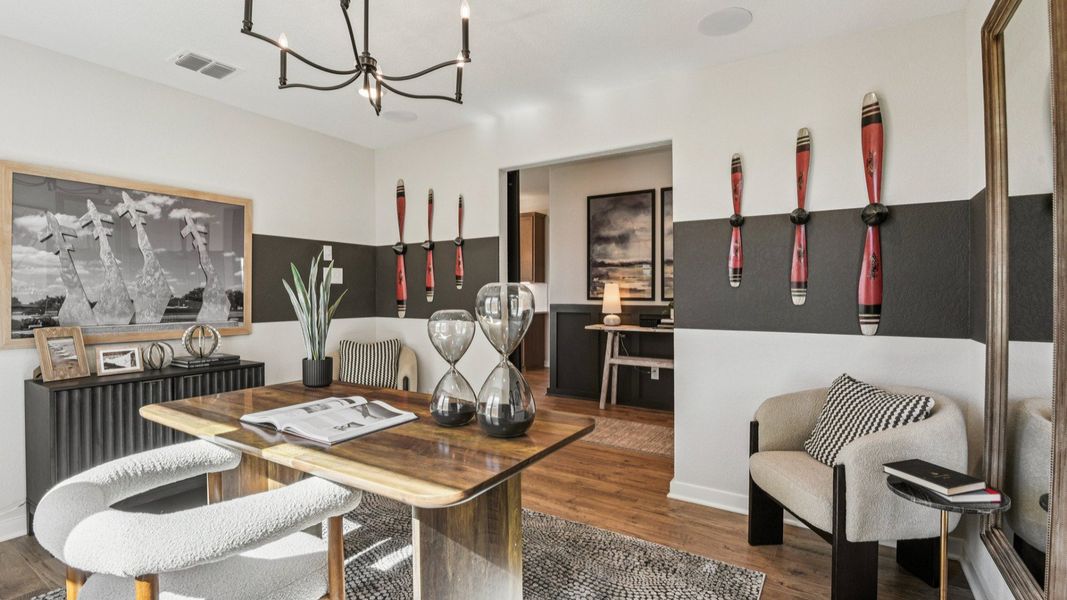 Dedicated Office Space with Black Modern Chandelier Lighting Dedicated Office Space with Black Modern Chandelier Lighting