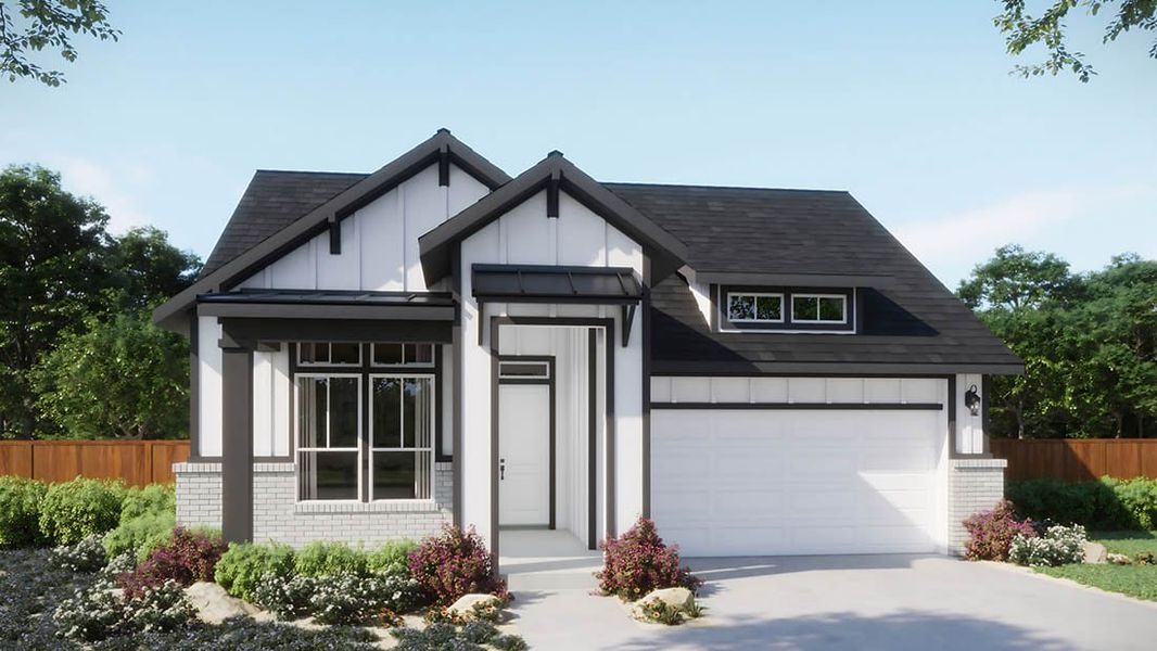 Front exterior of a home in the Persimmon community, located in Buda, TX (Image 10). Front exterior of a home in the Persimmon community, located in Buda, TX (Image 10).