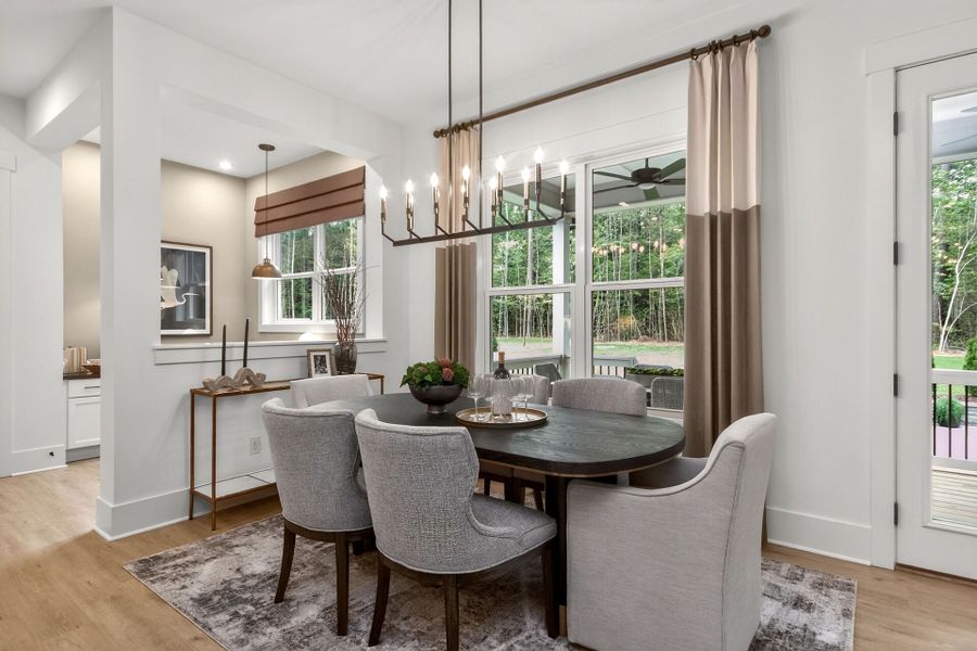 Furnished interior in a model home at Flatiron Forest in Pittsboro (Image 9).