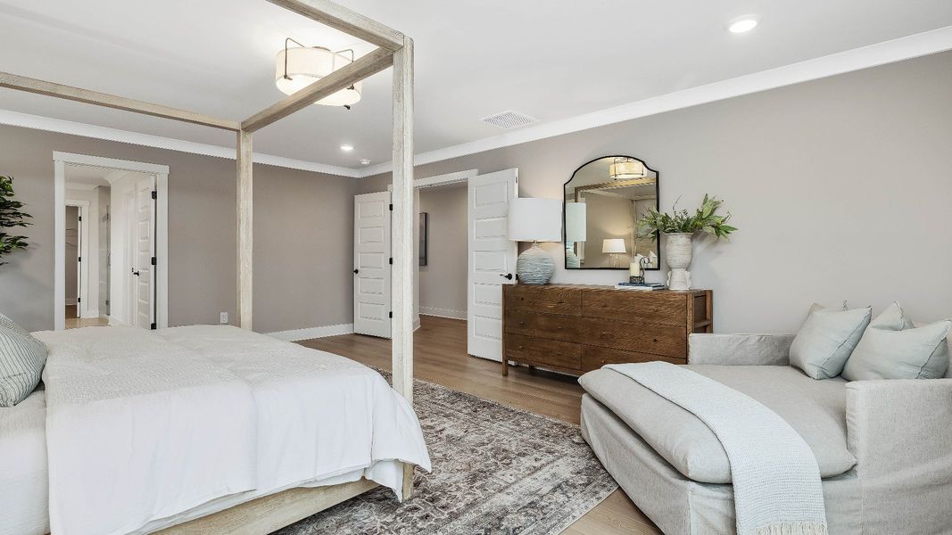 Furnished interior in a model home at Jasper Landing in Four Oaks (Image 47).