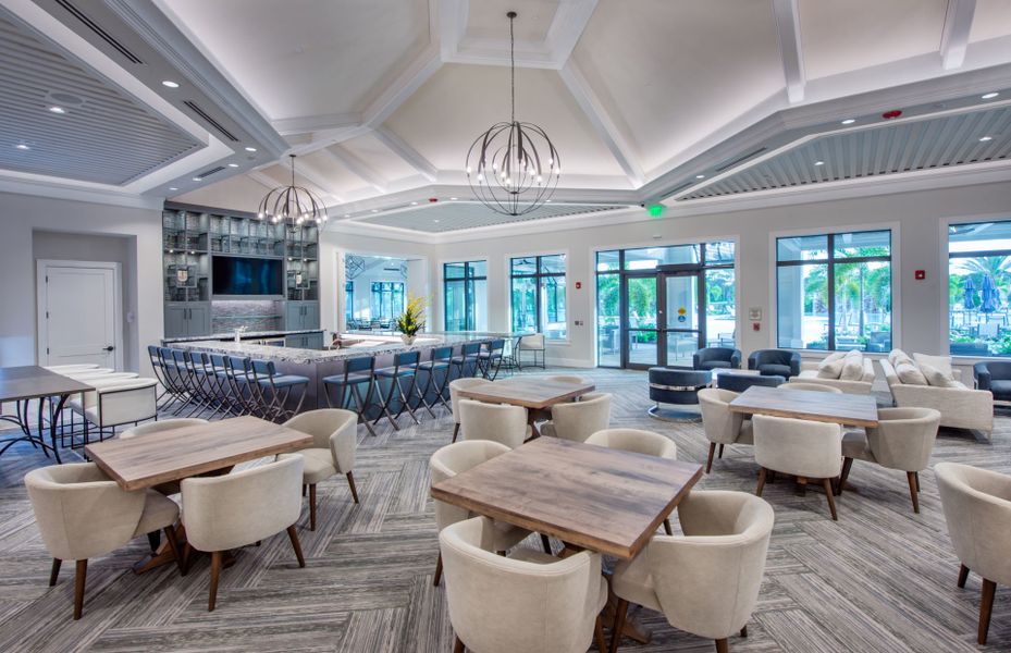 Community Room in resort style community Talon Preserve with modern homes for sale in Nokomis, FL