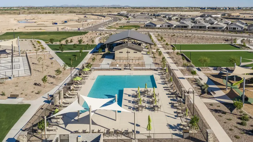Aerial view of the Moonlight community in Maricopa, AZ, showing layout and nearby surroundings (Image 11).
