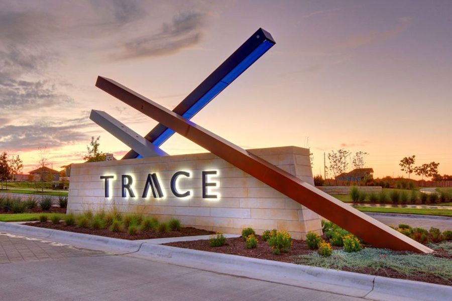 Entrance to the Trace community in San Marcos, TX, featuring signage and landscaping (Image 2). Entrance to the Trace community in San Marcos, TX, featuring signage and landscaping (Image 2).