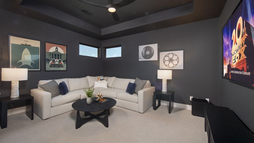 Furnished interior in a model home at Eldorado At Santa Rita Ranch 60' in Liberty Hill (Image 14). Furnished interior in a model home at Eldorado At Santa Rita Ranch 60' in Liberty Hill (Image 14).