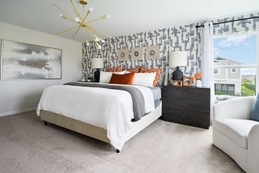 Furnished interior in a model home at Crosswinds in Haines City (Image 9).