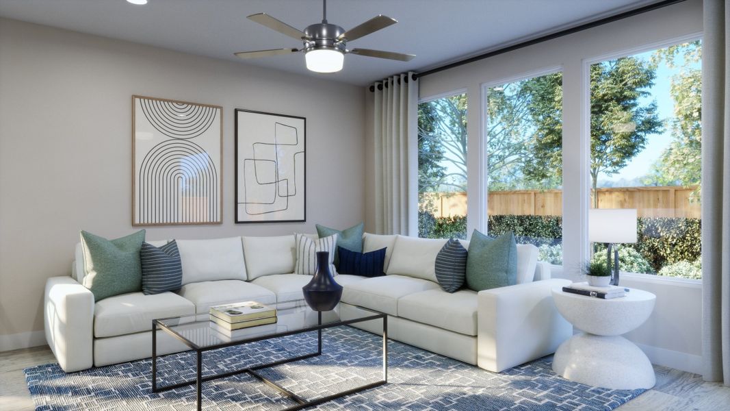Furnished interior in a model home at Lariat in Liberty Hill (Image 8).