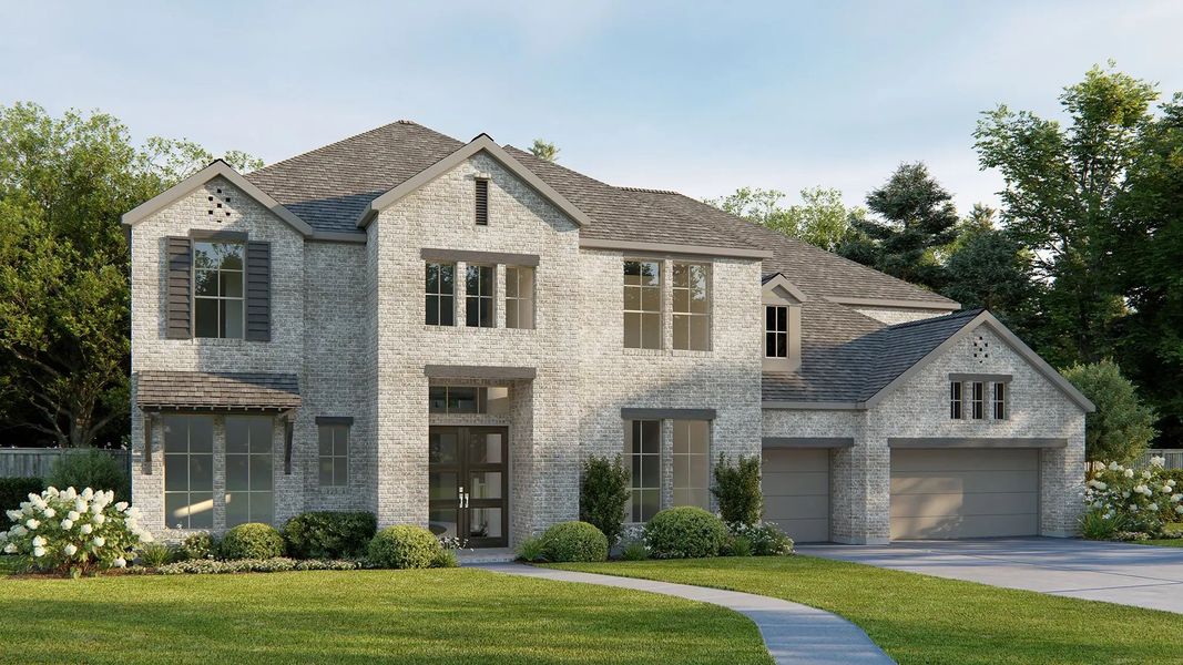 Front exterior of a home in the Lakes Of Cane Island 80' community, located in Katy, TX (Image 15).