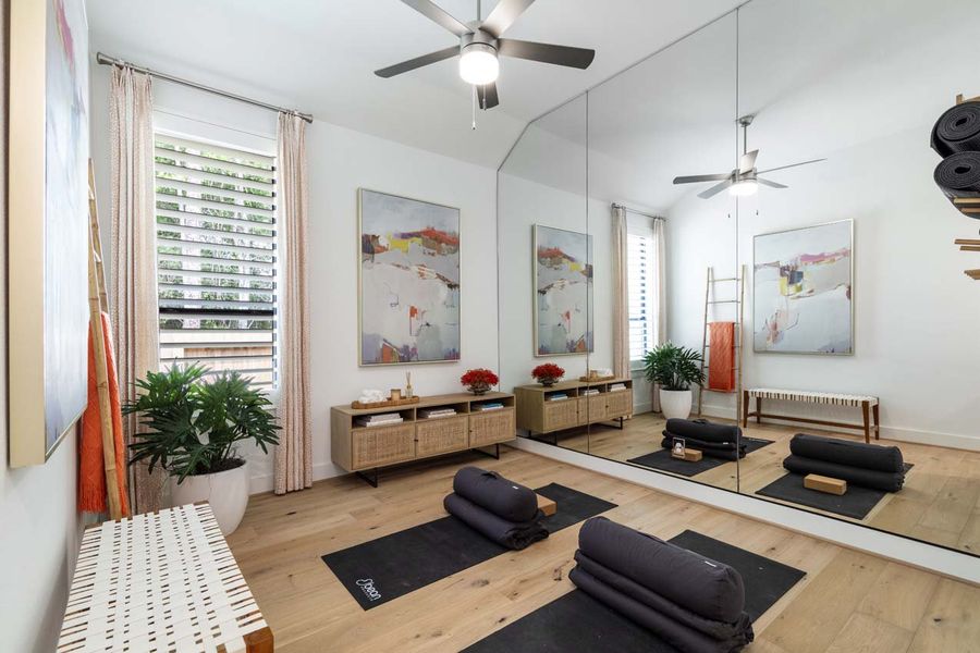 Furnished interior in a model home at The George in Richmond (Image 13).