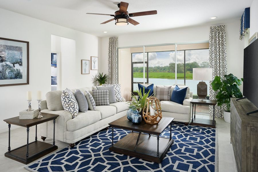Furnished interior in a model home at Leela Reserve Paired Villas in Tavares (Image 18). Furnished interior in a model home at Leela Reserve Paired Villas in Tavares (Image 18).