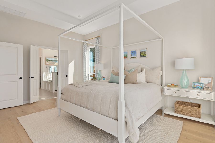 Furnished interior in a model home at Sweetgrass 50s in Haslet (Image 32).