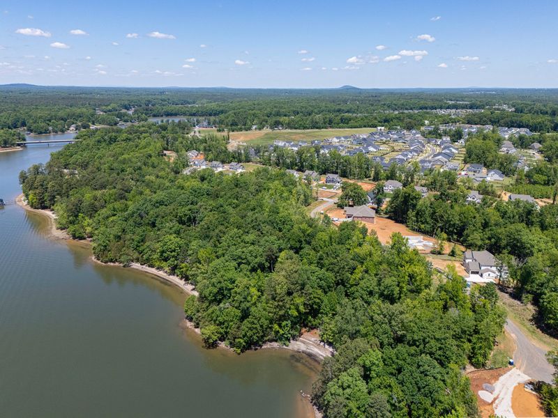 Aerial view of the McLean South Shore community in Belmont, NC, showing layout and nearby surroundings (Image 17).