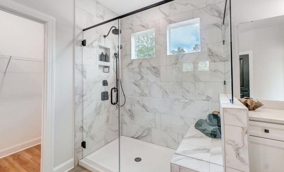 Furnished interior in a model home at Peyton's Creek in Statesville (Image 12).