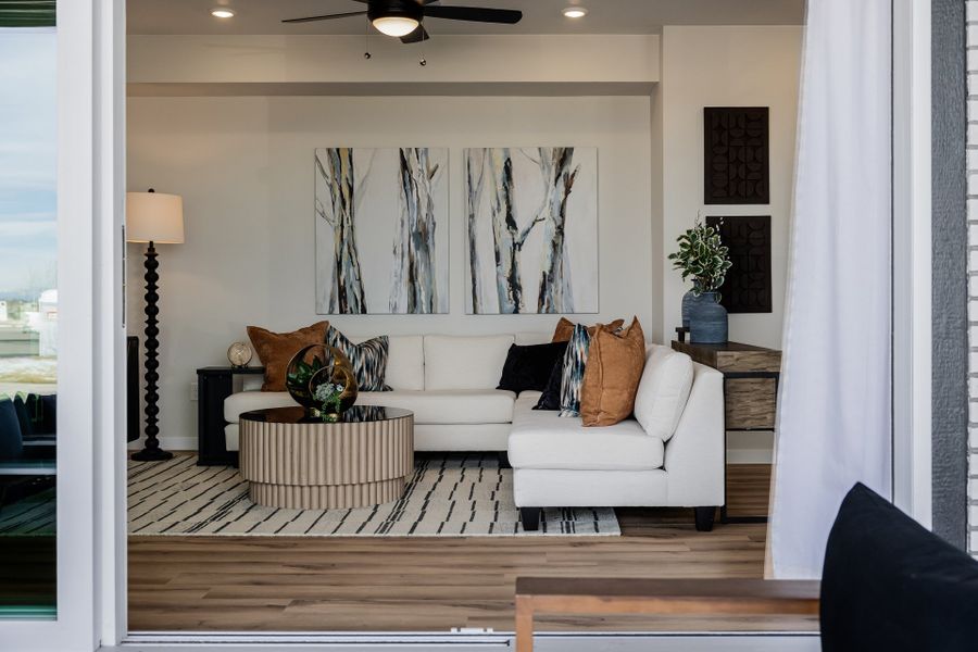 Furnished interior in a model home at Painted Prairie in Aurora (Image 73).