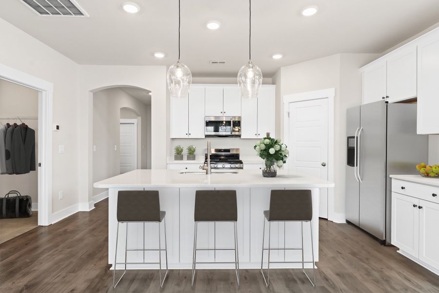 Furnished interior in a model home at Eagle Creek in Central (Image 20).