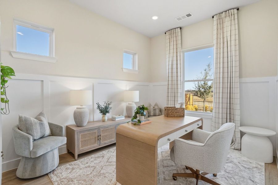 Furnished interior in a model home at Lily Creek at Sutton Fields in Aubrey (Image 83).