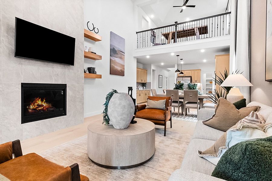 Furnished interior in a model home at The Reserve at Spiritas Ranch in Little Elm (Image 6).