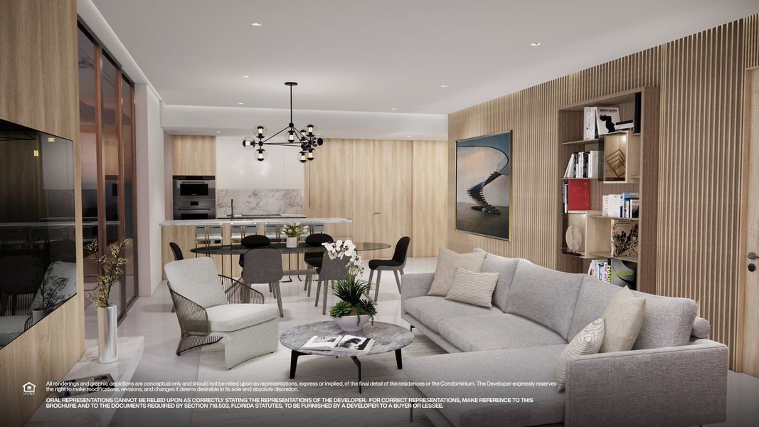 Furnished interior in a model home at Sixth&Rio in Fort Lauderdale (Image 8).