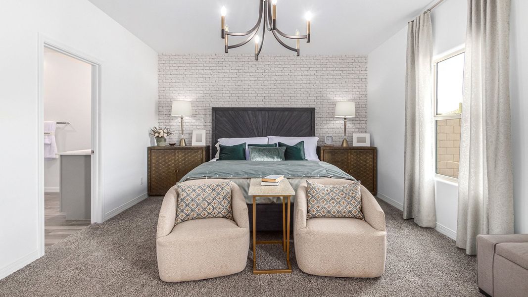 Furnished interior in a model home at Entrada Del Toro at Rancho Sahuarita in Sahuarita (Image 22).