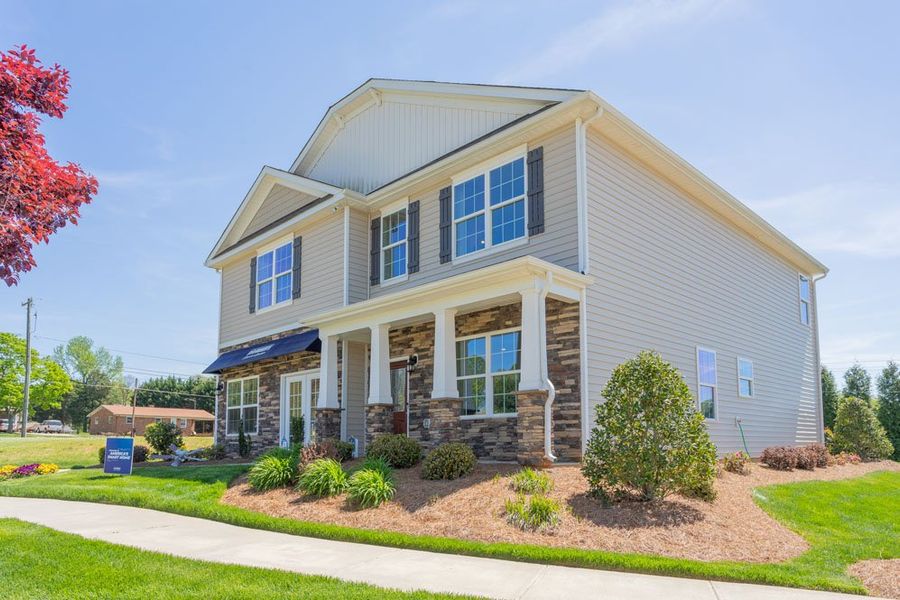 Front exterior of a home in the Steeplegate Village community, located in Trinity, NC (Image 1).