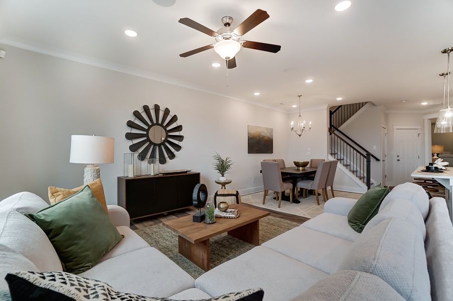 Furnished interior in a model home at Attenborough Townhomes in Piedmont (Image 7).
