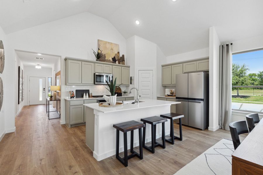 Kitchen in a LakePointe new home in Lavon TX by Trophy Signature Homes