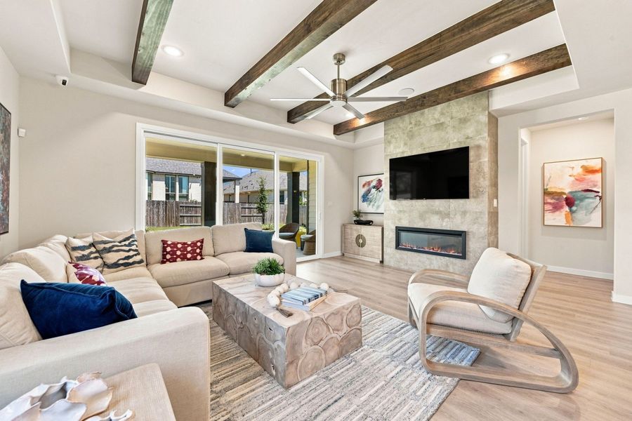 Furnished interior in a model home at La Cima in San Marcos (Image 36).