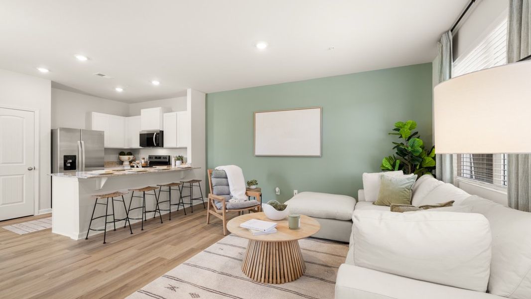 Furnished interior in a model home at Roseleigh Park in Douglasville (Image 9).