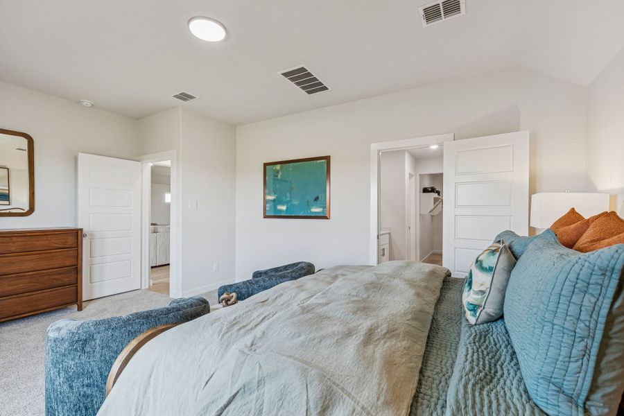 Primary Suite in a Terra Vella Hayden Model Home in Fort Worth TX by Trophy Signature Homes