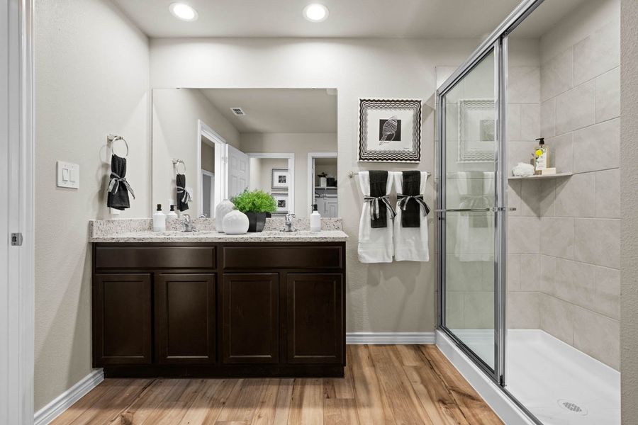 Furnished interior in a model home at Saratoga Crossing in Corpus Christi (Image 14). Furnished interior in a model home at Saratoga Crossing in Corpus Christi (Image 14).