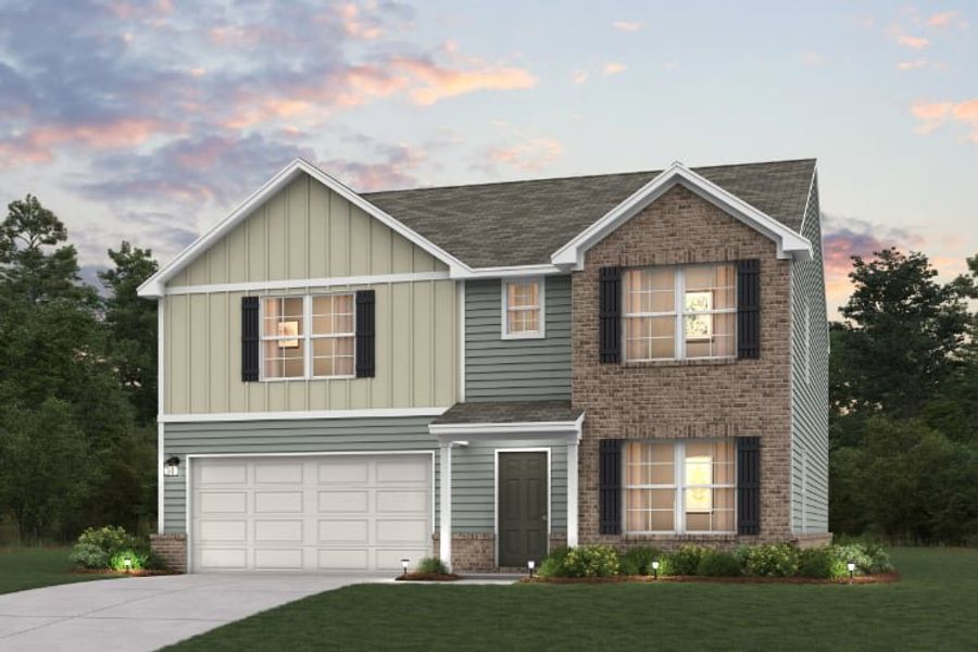 A house with a garage.