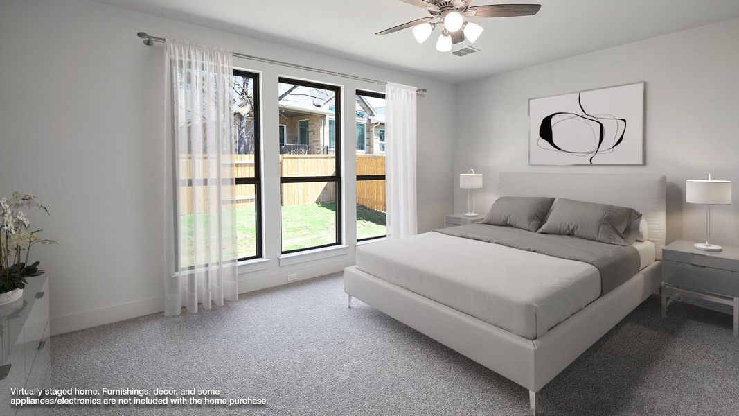 Furnished interior view inside a new home in 6 Creeks, Kyle (Image 9).