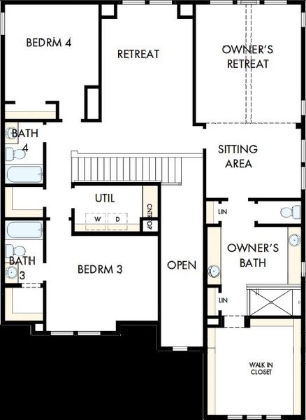 2D floor plan layout of this home in Hardy Pond, Rock Hill, SC (Image 3).