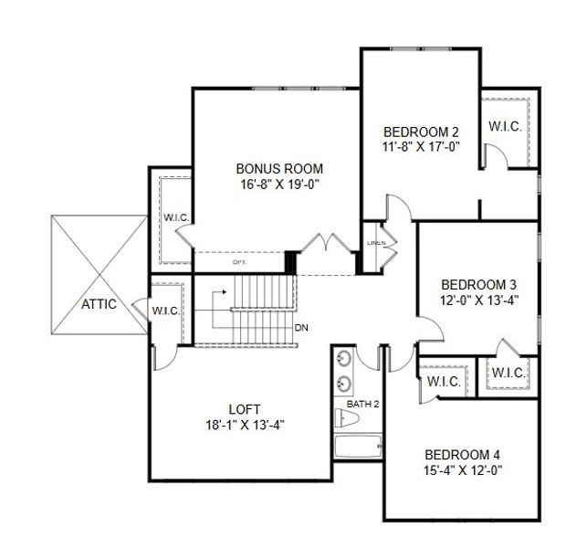 2D floor plan layout for the Galloway by HHHunt Homes LLC in The Summit at Morgan Ridge, Chapel Hill, NC (Image 11).