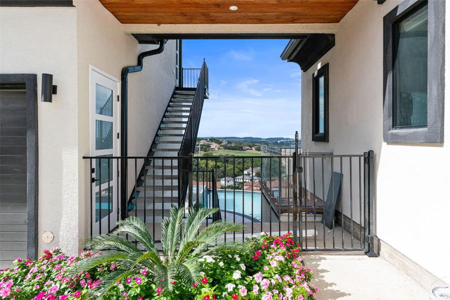 Stairs leading to the Casita with balcony