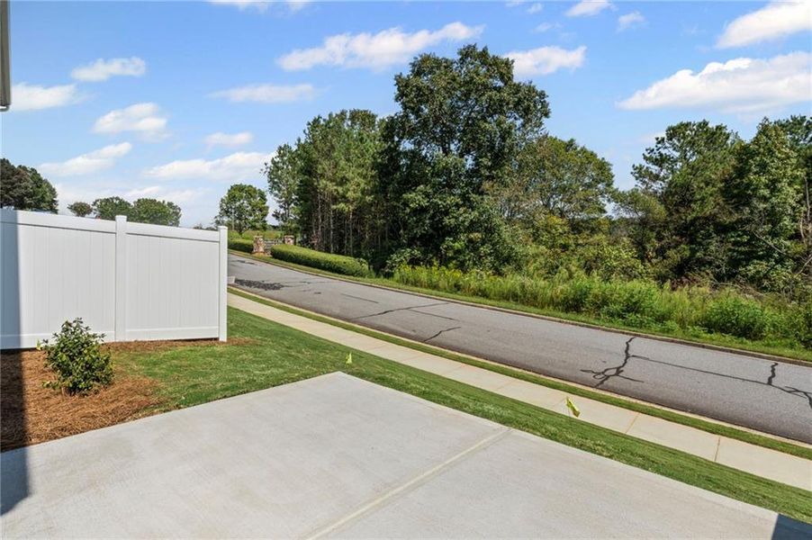 Front exterior of a new home in Villas at Gold Creek, Dawsonville, GA, highlighting curb appeal (Image 1).
