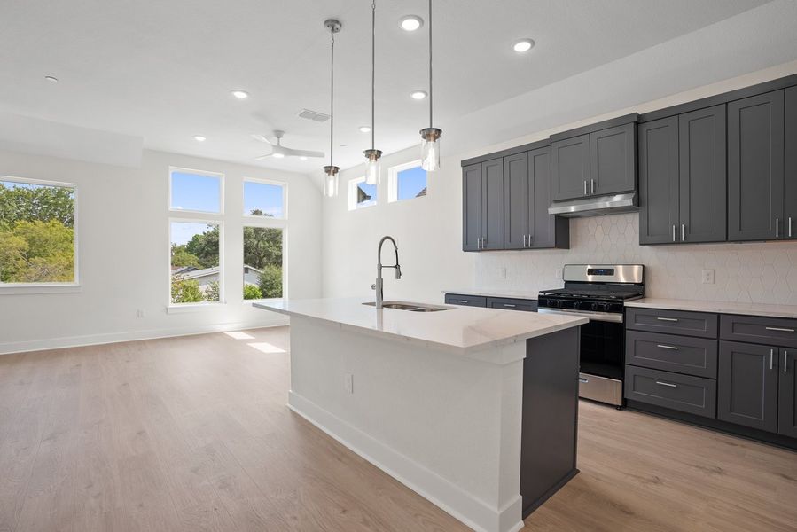 Furnished interior view inside a new home in Koenig Townhomes, Austin (Image 6).