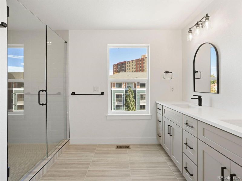 Primary bathroom with oversized shower