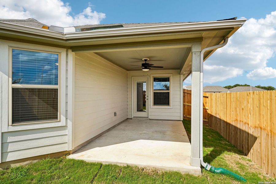 Exterior details and patio area of a home in Legendary Trails - Premier Series, Cibolo (Image 25). Exterior details and patio area of a home in Legendary Trails - Premier Series, Cibolo (Image 25).