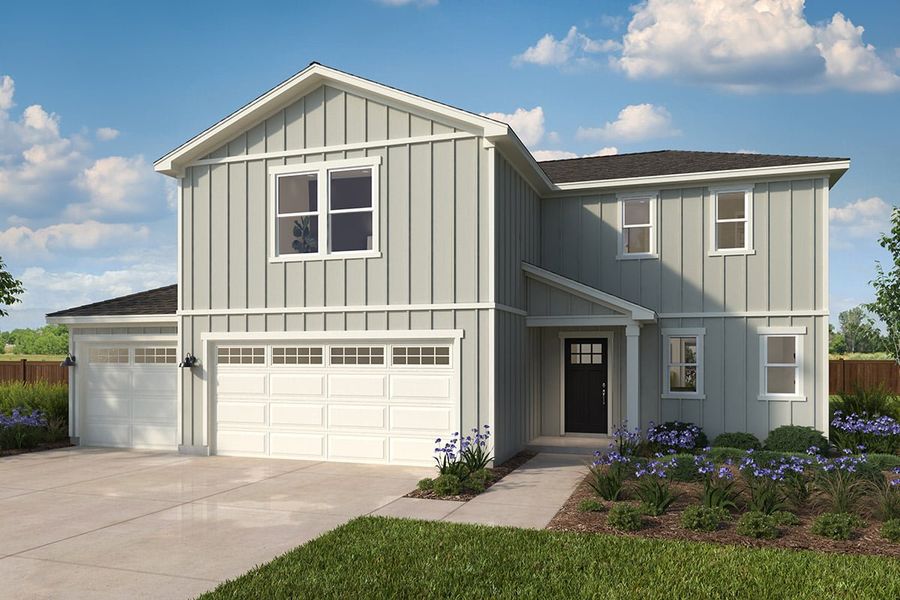 Representative exterior photo of a completed home built from the 2501 by KB Home in Watermill-Hallmark Collection, Uhland, TX (Image 2). Representative exterior photo of a completed home built from the 2501 by KB Home in Watermill-Hallmark Collection, Uhland, TX (Image 2).